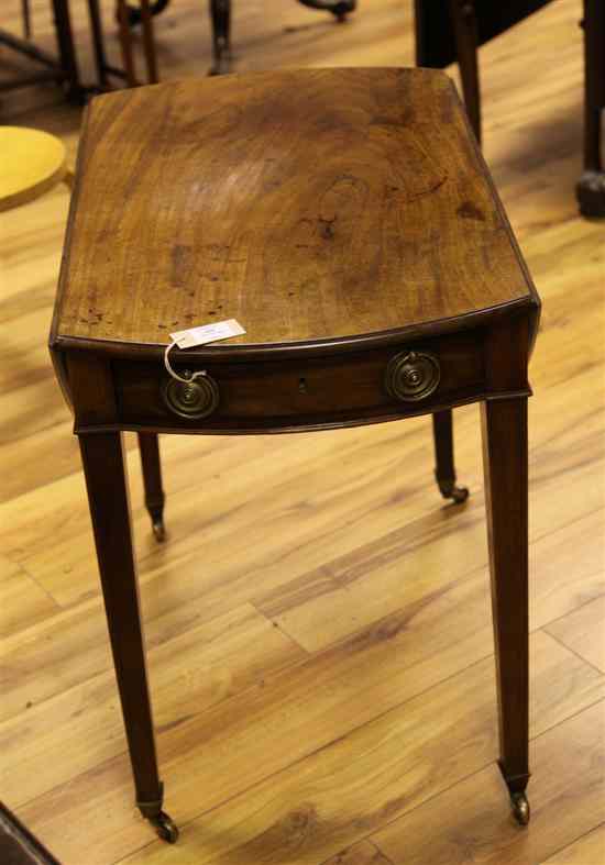 Appraisal: A George III mahogany Pembroke table with drawer on tapered