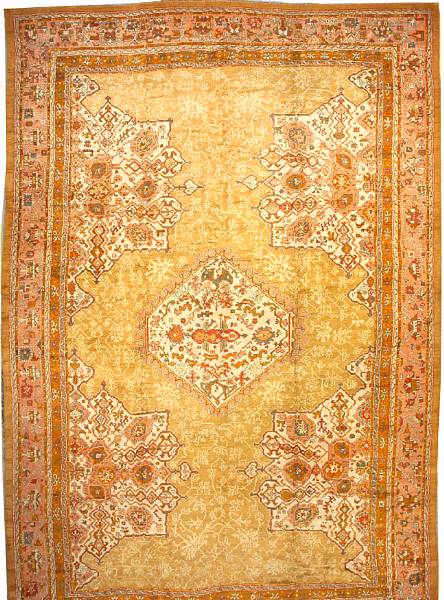 Appraisal: A Turkish carpet Anatolia late th century size approximately ft