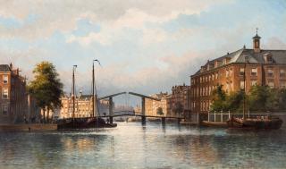 Appraisal: EDUARD ALEXANDER HILVERDINK DUTCH - Canal Scene oil on canvas