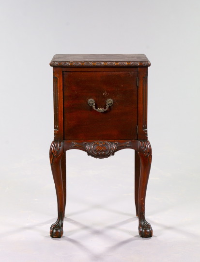 Appraisal: George III-Style Carved Mahogany Night Stand early th century the