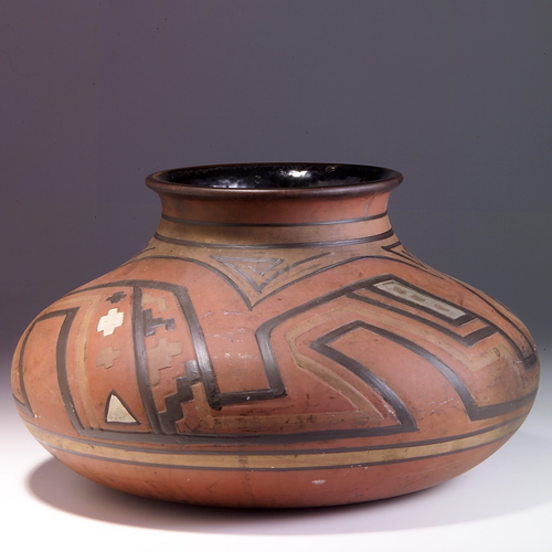 Appraisal: CLIFTON Indian squat vessel after the Pueblo Viejo tribe of