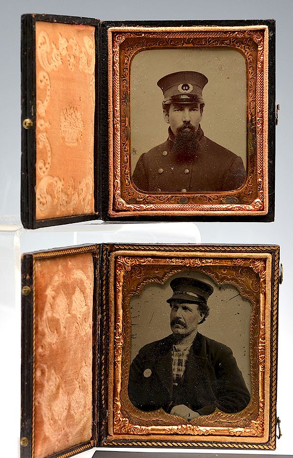 Appraisal: mid- th century plate tintypes police officers Grouping of mid-