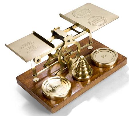 Appraisal: An early th century set of letter scales with brass