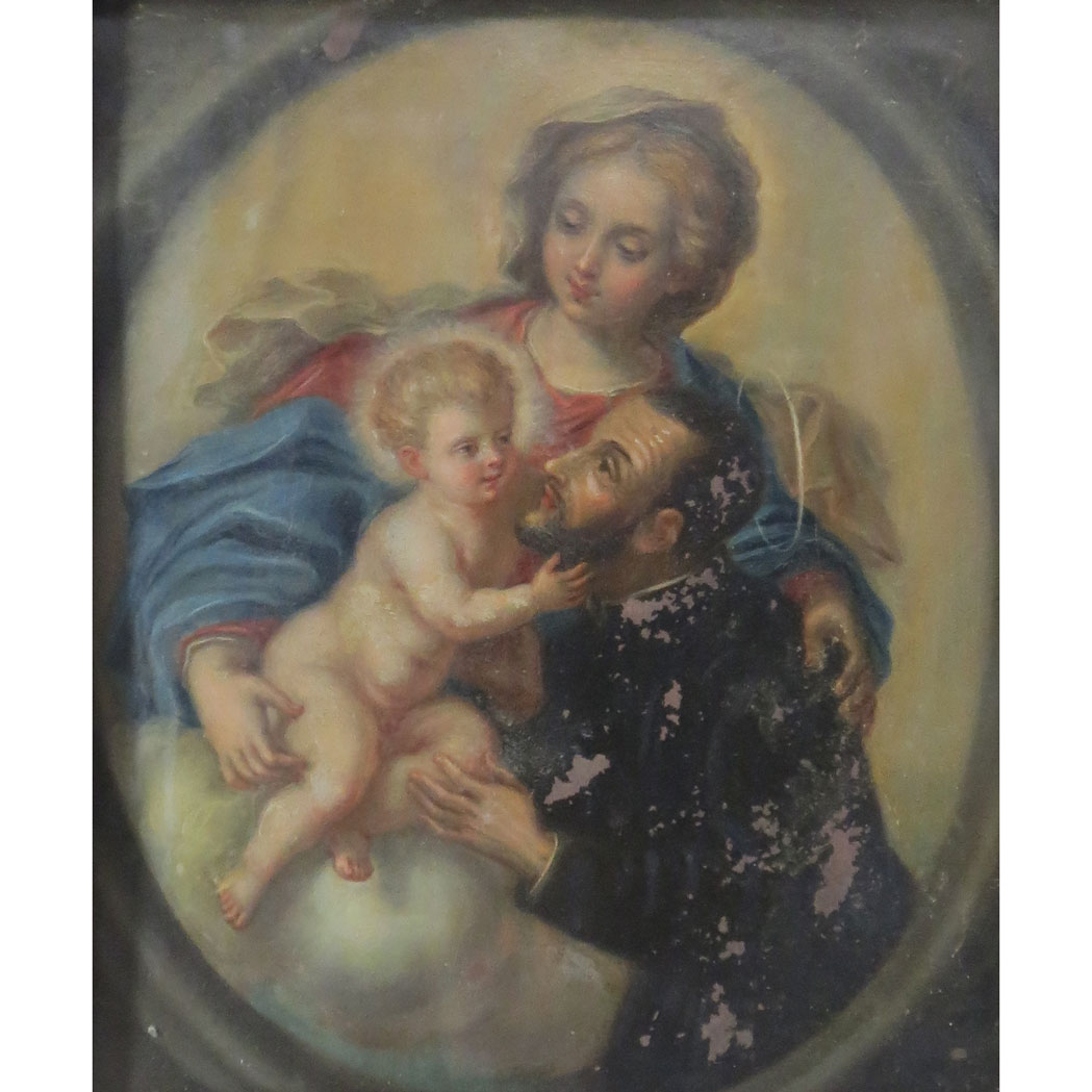 Appraisal: Italian School th Century Madonna della Providenza with San Gaetano