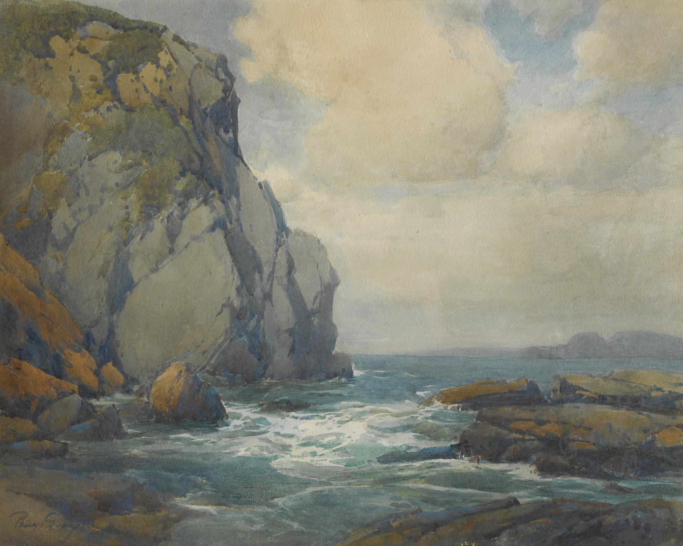 Appraisal: Percy Gray - Coastal cliffs signed and dated 'Percy Gray