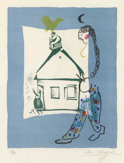 Appraisal: MARC CHAGALL Le Maison de mon village Color lithograph x