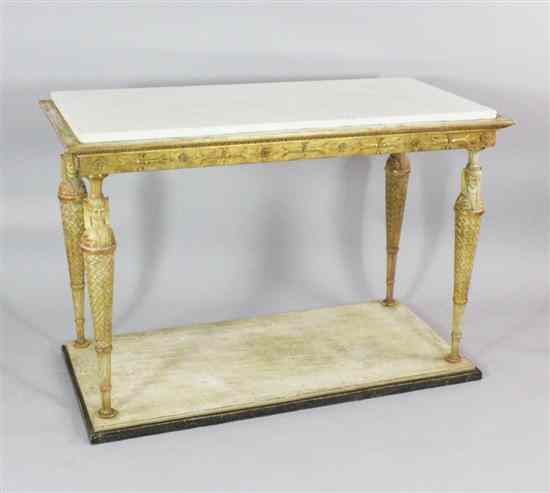 Appraisal: An early th century Swedish carved giltwood and gesso marble