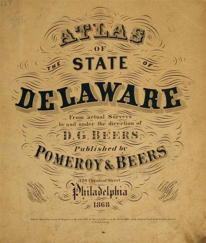 Appraisal: vol Beers D G Atlas of The State of Delaware