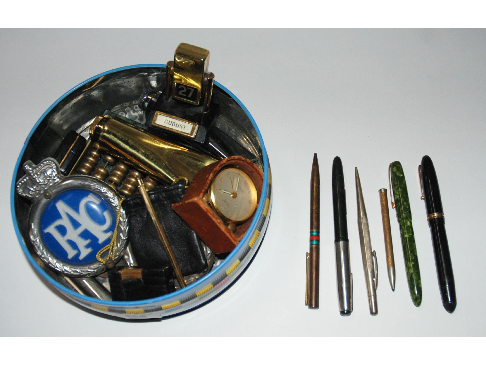 Appraisal: A miscellaneous collection including fountain pens car badges etc