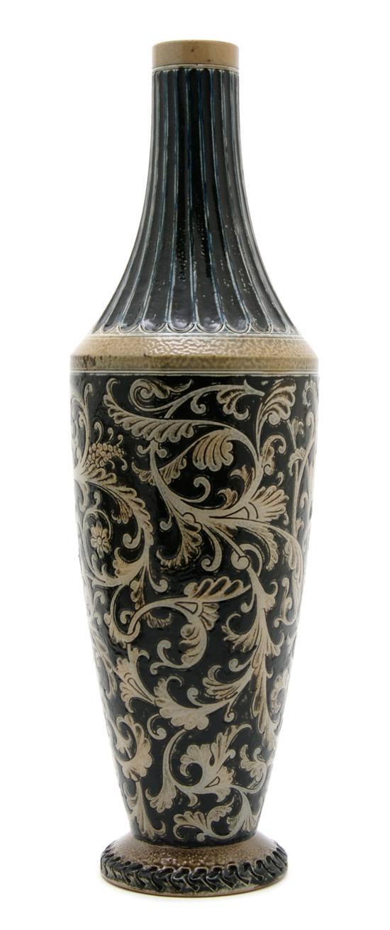 Appraisal: n English Pottery Vase Martin Brothers of bottle form having