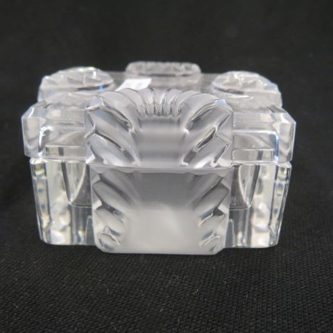 Appraisal: Lalique Crystal Box frosted shell decor x excellent