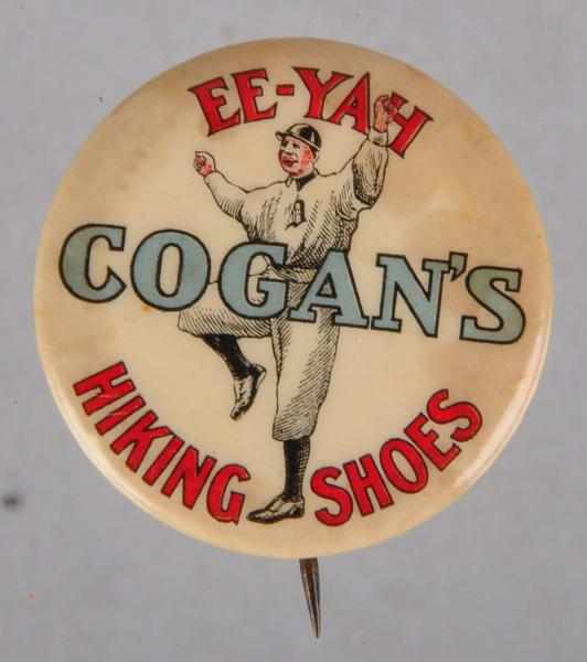 Appraisal: Early Cogan's Hiking Shoes Pin Description Features Hugh Jennings HOFer