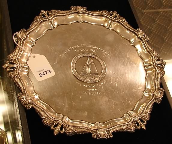 Appraisal: Sterling trophy plate for the International Coronation Regatta at Torbay