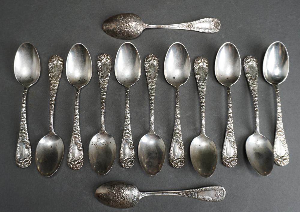 Appraisal: Thirteen Durgin Sterling 'Chrysanthemum' Teaspoons ozt