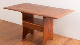 Appraisal: Bench Crafted Pine Hutch Table Bench crafted pine hutch table