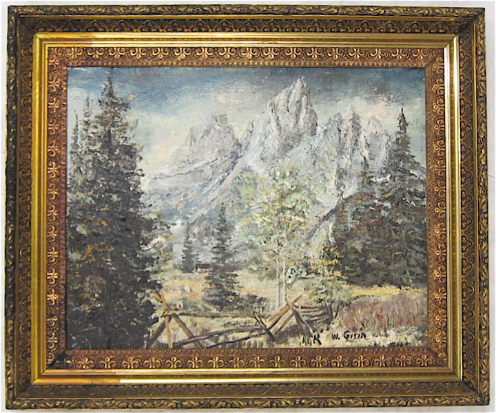 Appraisal: WILLY GISIN OIL ON MASONITE Swiss American - Winter landscape