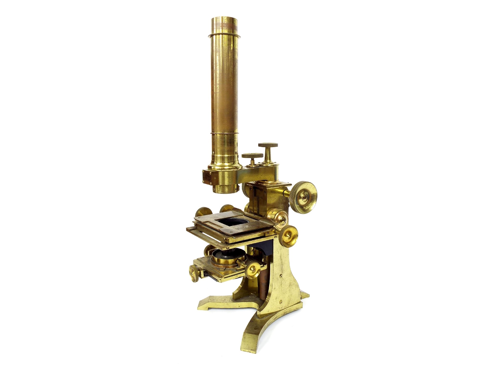 Appraisal: Good large brass microscope by Baker of London high together