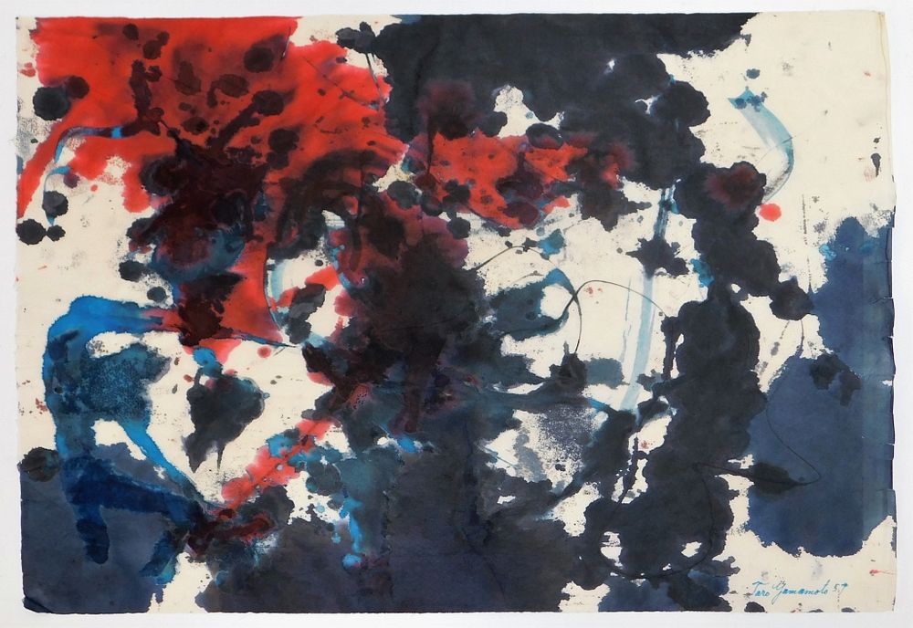 Appraisal: Taro Yamamoto Abstract Expressionist WC Painting Taro Yamamoto California Connecticut