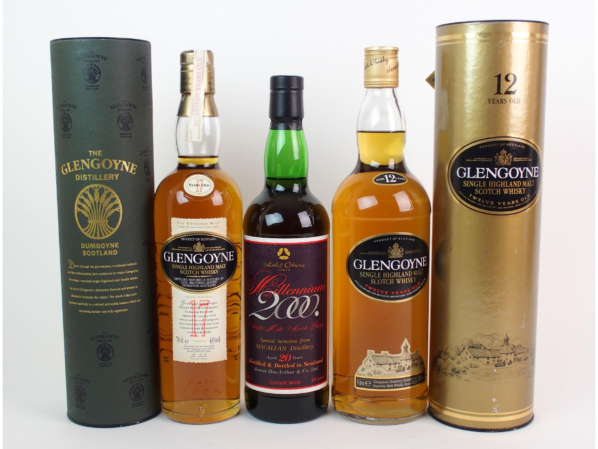 Appraisal: Two bottles of Glengoyne single Highland malt whisky and a