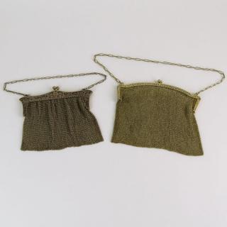 Appraisal: Lot of Two Early th Century Sterling Silver Mesh Bags