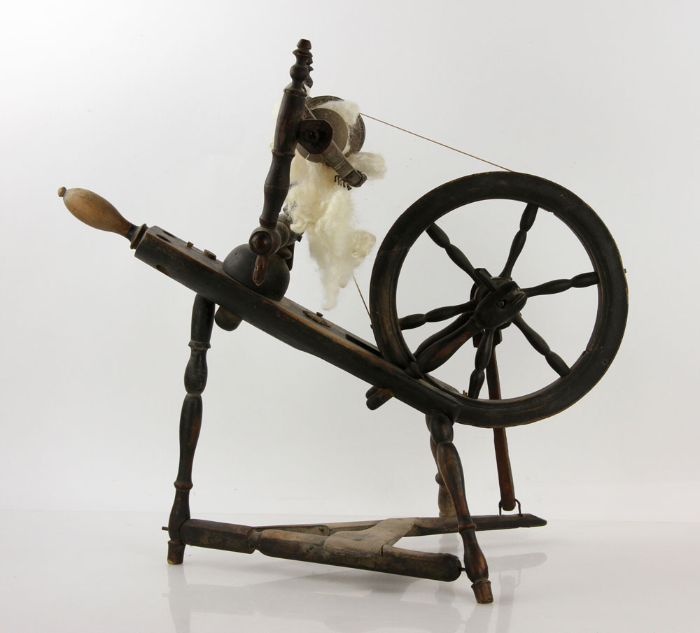 Appraisal: - th C Miniature Spinning Wheel th century miniature spinning