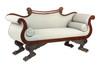 Appraisal: SOFA - Federal period mahogany frame sofa Simple scroll end