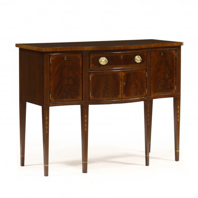 Appraisal: COUNCIL CRAFTSMEN DIMINUTIVE INLAID MAHOGANY SIDEBOARD Late th century mahogany