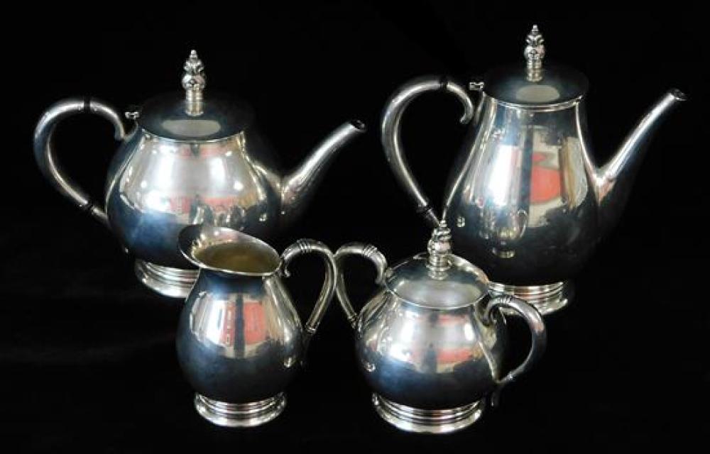 Appraisal: SILVER International Sterling Royal Danish four-piece tea service including two