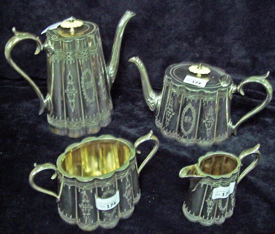 Appraisal: A Victorian tea and coffee service four pieces of oval