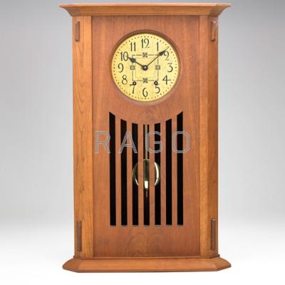 Appraisal: STICKLEY BY E J AUDI Cherry wood corner clock Manlius