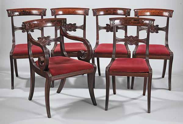 Appraisal: A Good Set of Six American Classical Carved Mahogany Dining