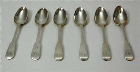 Appraisal: Dundee - a set of six Scottish provincial teaspoons by