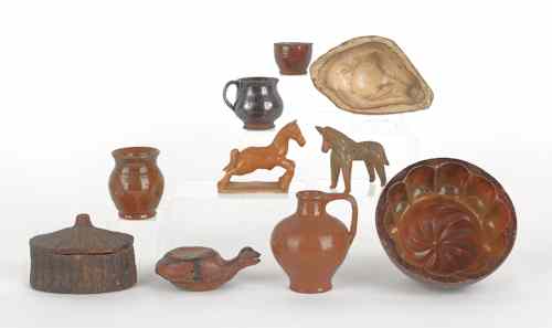 Appraisal: Miscellaneous miniature redware th c