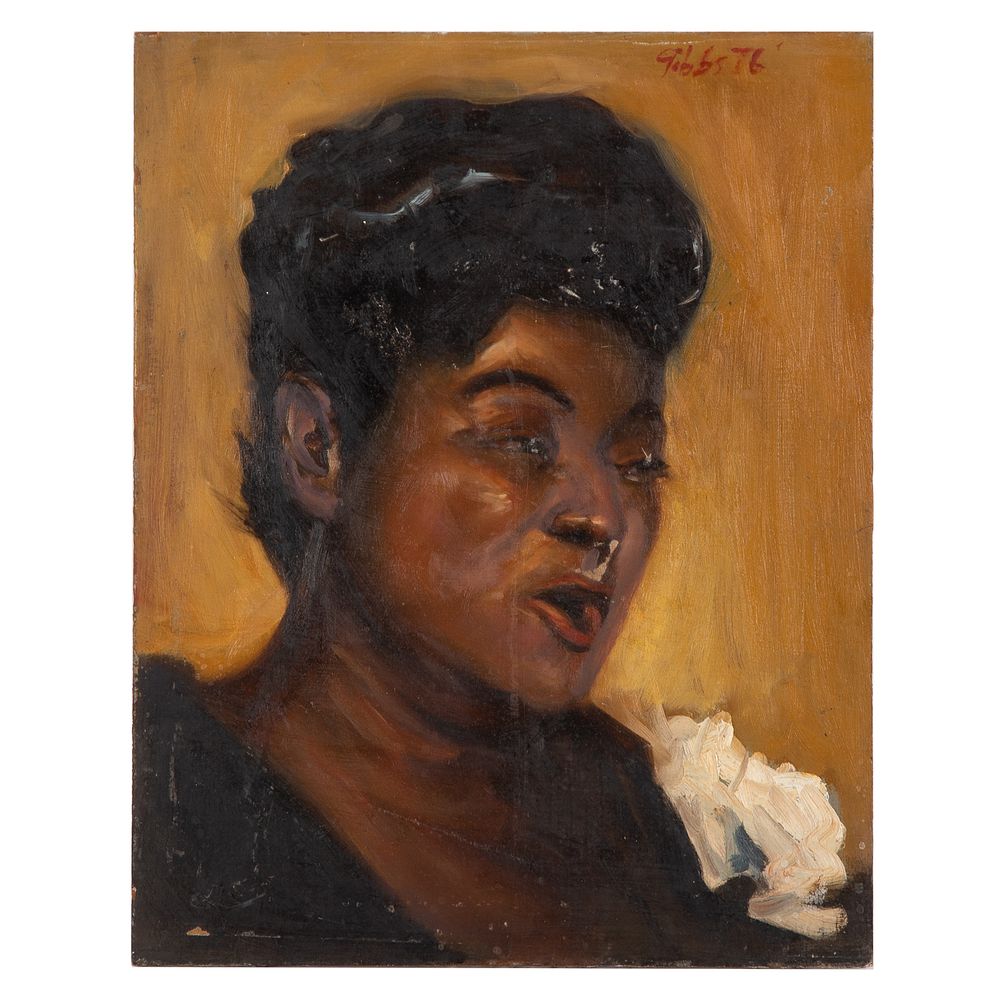 Appraisal: Nathaniel K Gibbs Mahalia Jackson oil American - Oil on