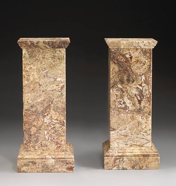 Appraisal: A pair of Neoclassical style marble pedestals early th century