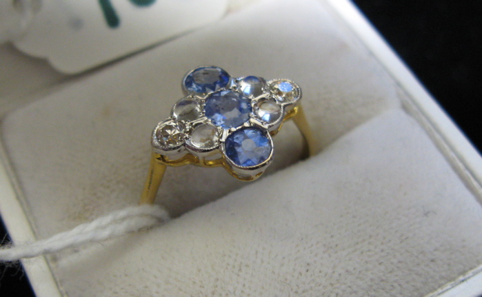 Appraisal: MOONSTONE SAPPHIRE DIAMOND AND FOURTEEN KARAT GOLD RING set with