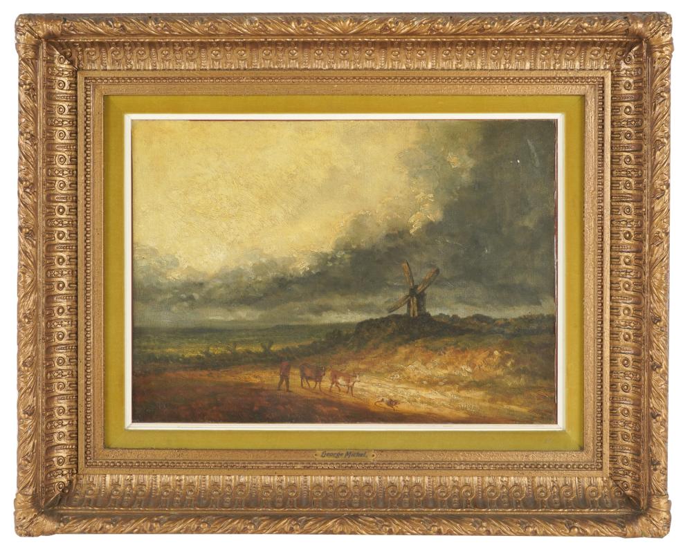 Appraisal: ATTRIBUTED TO GEORGES MICHEL - WINDMILL LANDSCAPEoil on canvas unsigned