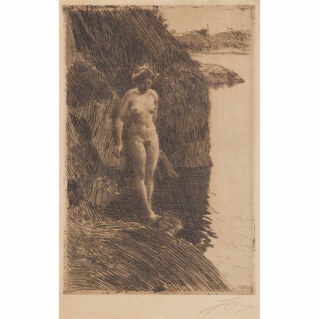 Appraisal: Anders Zorn PRECIPICE A Etching signed in pencil laid on