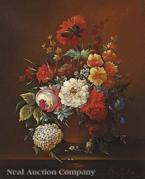 Appraisal: Alfred Ruytinx Belgian b An Elaborate Floral Still Life on