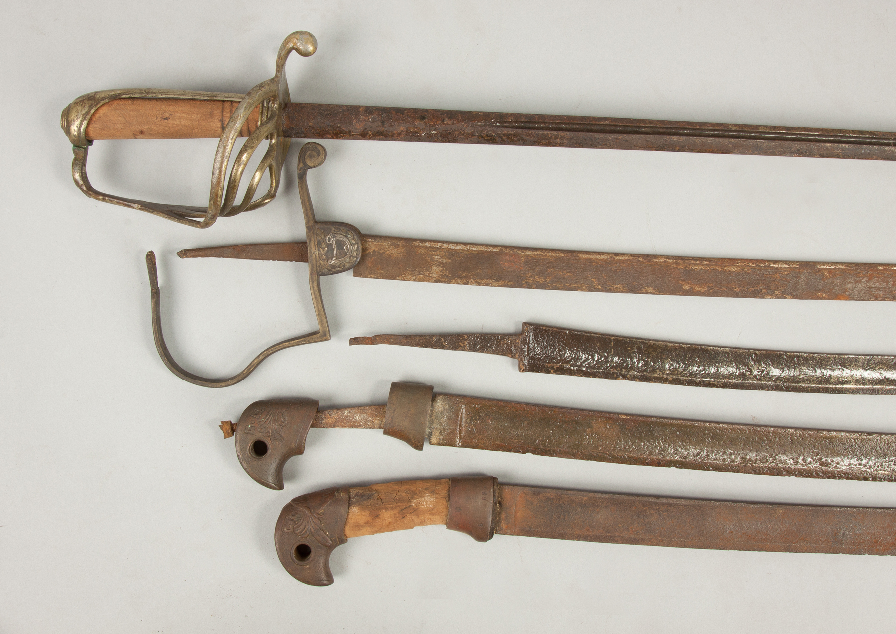 Appraisal: Group of Swords Incl Polish Cossack Sabres French cavalry sabre