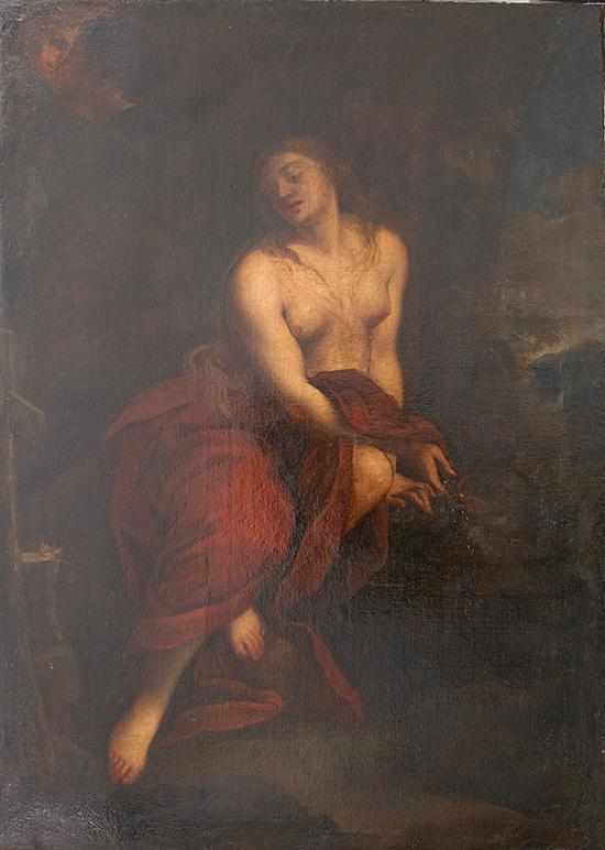 Appraisal: Continental school th century MARY MAGDALENE oil on canvas unframed