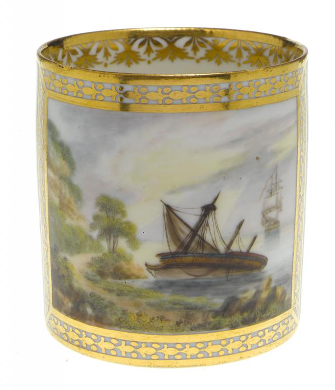 Appraisal: A DERBY COFFEE CAN painted by George Robertson with a