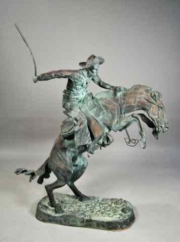 Appraisal: Life Size Remington Bronze Bronco BusterA large spectacular early well