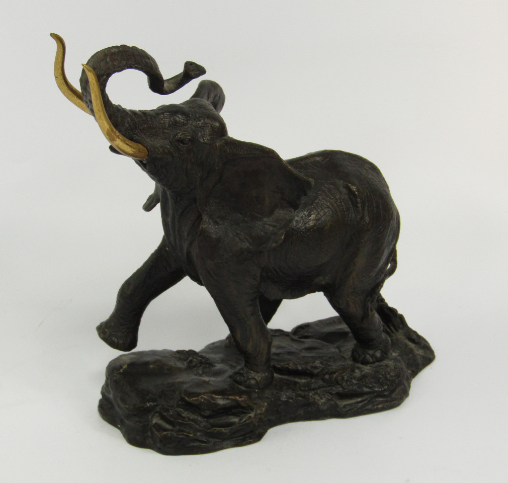 Appraisal: A Franklin Mint bronzed sculpture of an elephant Giant of