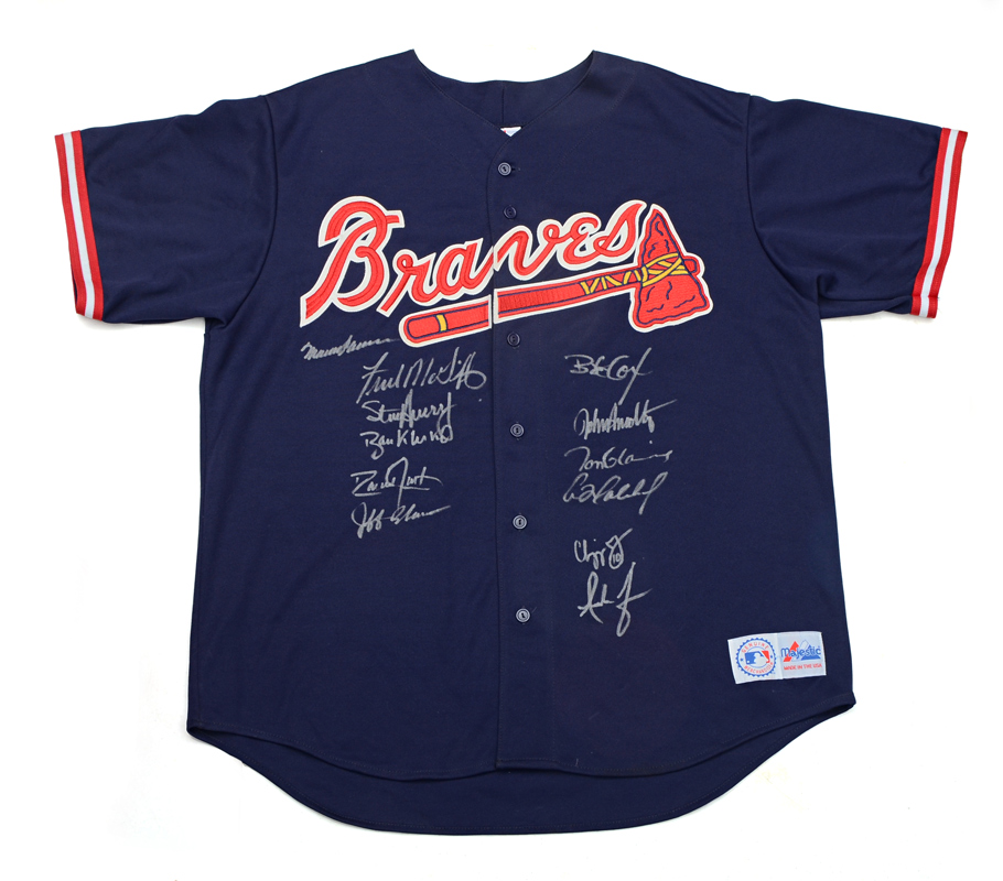 Appraisal: ATLANTA BRAVES WORLD SERIES AUTOGRAPHED JERSEY Signatures in silver marker