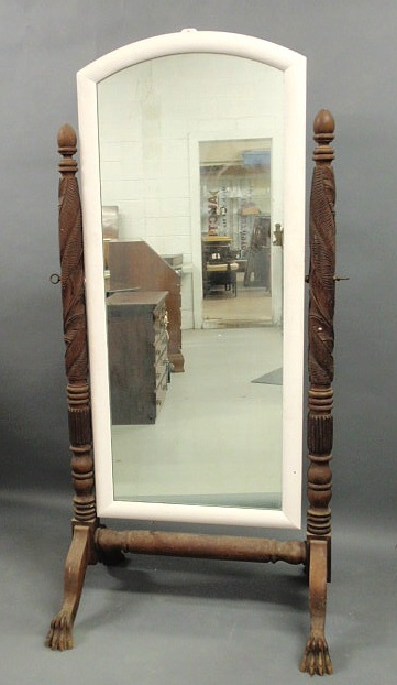 Appraisal: Carved mahogany dressing mirror h x w