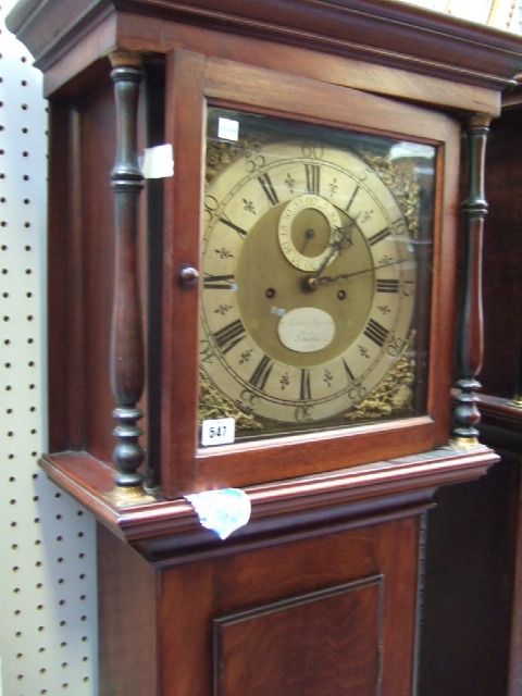 Appraisal: An early th century mahogany eight day longcase clock the