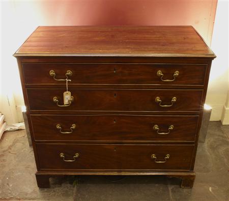 Appraisal: GEORGE III MAHOGANY CHEST CIRCA the moulded top above four