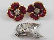 Appraisal: A pair of costume earrings by Christian Dior together with