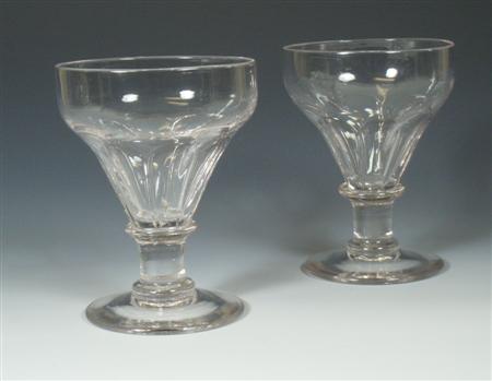 Appraisal: A set of five Victorian glass rummers with fluted bowl